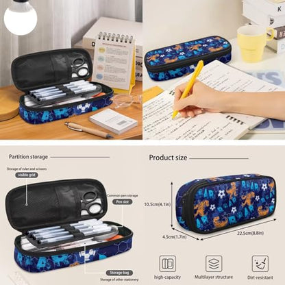 Talayituse Dinosaur Soccer Paw Print Backpack for Boys Elementary Middle High Schoolbag Bookbag with Lunch Box Pencil Case Water Bottle Sleeve 6 In 1 Rucksack for Back to School Supplies - color: Dinosaur Soccer Paw