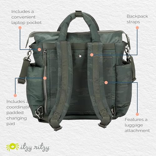 Itzy Ritzy Dream Convertible Diaper Bag Tote Backpack - Baby Diaper Bag with 14 Pockets, Changing Pad & More (Cloud Camo) - color: Cloud Camo