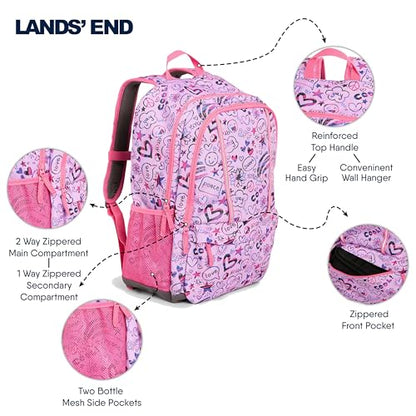 Lands' End Unisex Kids Large ClassMate Lightweight Durable Elementary School Backpack, Fuchsia Pink - color: Fuchsia Pink