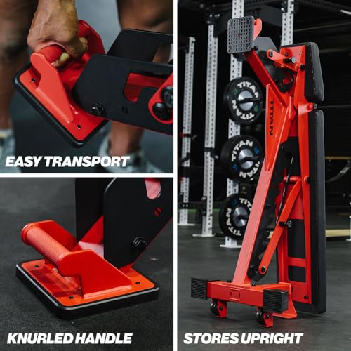 Titan Fitness TITAN Series Adjustable Bench, Supports 600 LB Incline, 1,000 LB Flat, Versatile Single Post Utility Workout Bench for Home Gym, Weightlifting, Strength Training - color: Red