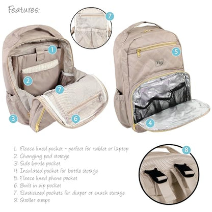 Hudson Baby Unisex Baby Premium Diaper Bag Backpack and Changing Pad, Taupe, One Size - color: Taupe