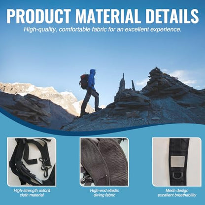 PAASTAl Backpack Straps,Relacement Adjustable Padded Shoulder Straps for Bag, with Metal/Plastic Clips. - color: Black Plastic