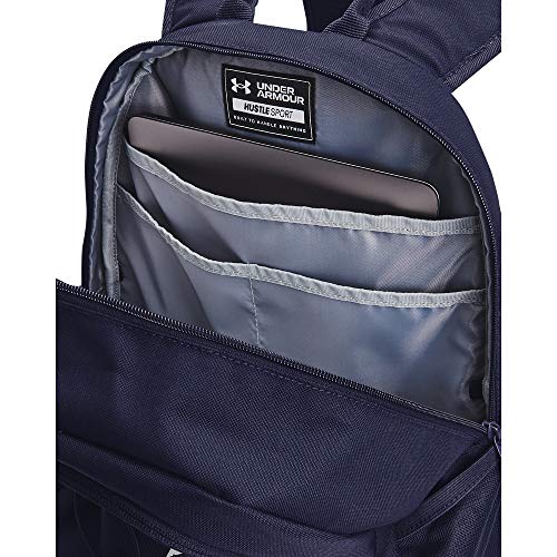 Under Armour Hustle Sport Backpack - color: Midnight Navy (410)/Metallic Silver
