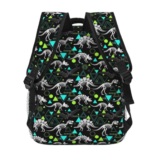 Lightweight Laptop Backpack Dinosaur Bones, Water Resistant Work Daypack with Inner Pocket for Office Commute and Travel - color: Pattern (748)
