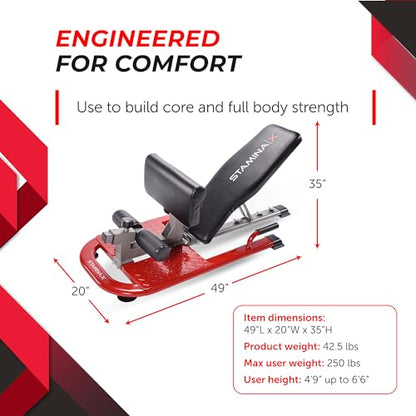 Stamina X 4-in-1 Fitness Bench - Adjustable Weight and Foldable Exercise Bench Roman Chair with Smart Workout App - Up to 250 lbs Weight Capacity | Adjustable Weight and Foldable Exercise Bench Roman Chair with Smart Workout App; Up to 250 lbs Weight Capa
