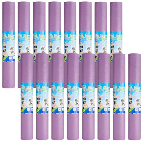 3 mm Thick Yoga Mat Bulk, Non Slip Exercise Workout Fitness Pad for Women Men, Gym Home Yoga Pilates, Easy to Clean, Sturdy PVC - color: Smoky Purple