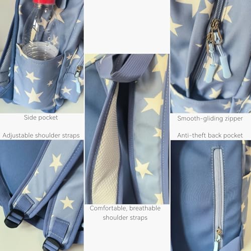 Large Travel Backpack for Women Durable Nylon Hiking Backpack Laptop Bookbag Daypack (Blue) - color: Blue