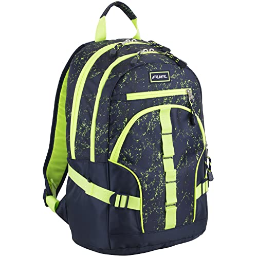 FUEL Hiking Laptop Backpack, College Bookbag, Travel Daypack with 5 Compartments, Dynamo Tech Pocket, 18.5 Inches - color: Black