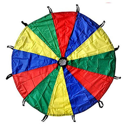 GSi Kids Play Parachute Rainbow Parachute Toy Tent Game for Children Gymnastics Cooperative Play and Outdoor Playground Activities (24 Feet) - size: 24 Feet