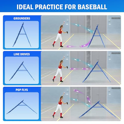 Volleyball Baseball Rebounder Net, Softball Rebounder Pitchback Net Quick Adjustments, Quick Adjustments Lacrosse Bounce Back Practice Equipment, Ideal for Outdoor Indoor and Backyard Training - size: 6FTx4FT, style: Multi-Sport Rebounder Net