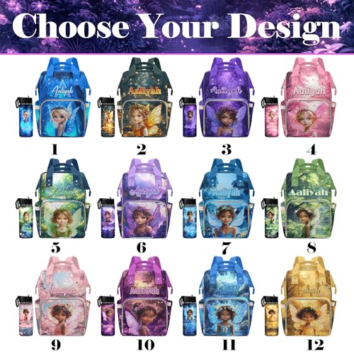 Newcos Customized Baby Diaper Bag with Name, Personalized Diaper Backpacks with Water Bottle for Newborn Baby, Custom Name Nursing Tote Mommy Bags for New Mom Women Wife Travel Christmas Purple - color: Patten 03