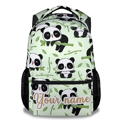 Personalized Panda Backpack for Girls Boys, 16 Inch Panda Theme Bookbag with Adjustable Straps, Durable, Lightweight, School Bag with Large Capacity - color: Panda3-1