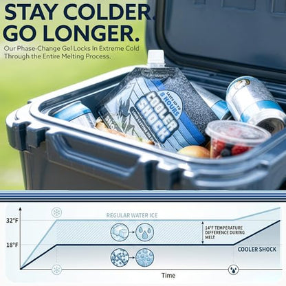 Cooler Shock Reusable Ice Packs for Cooler - Long Lasting Cold Freezer Packs for Coolers and Lunch Boxes - Cooler Ice Packs for Camping Gear, Fishing, Road Trips, Beach Must Haves - style: Small - 5pk