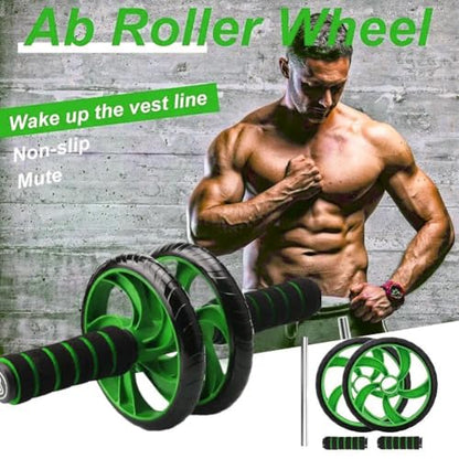 Abdominal Roller Wheels Ab Trainer with Knee Pad Core Workout Exercise Muscle Fitness Equipment Men Women for Home Office Gym Outdoors