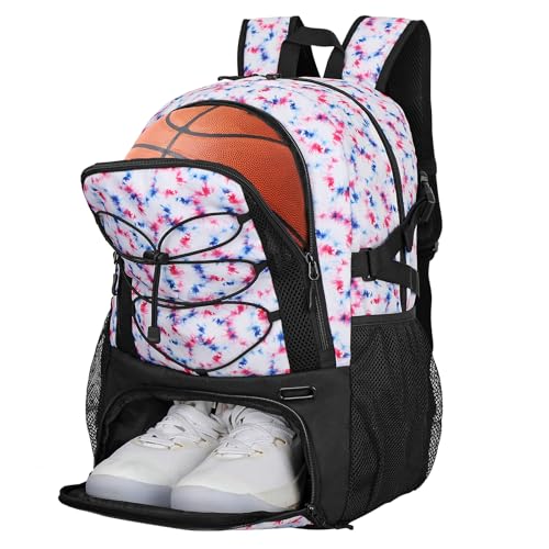 Goloni 40L Basketball Bag,Large Basketball Backpack with Ball Compartment & Shoe Compartment,Backpack for Soccer,Volleyball - color: Fireworks Display
