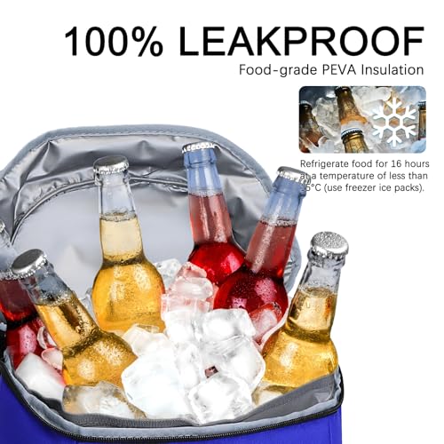 Cooler Backpack Insulated Leak Proof,Small Soft Coolers Bag for Men and Women Camping,Travel,Beach,Hiking,Picnic - color: Blue