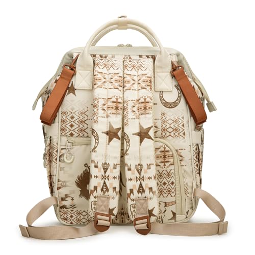 Montana West Wrangler Diaper Bag Backpack Aztec Callie Bag Travel Backpack Purses Western Multi-Function Baby Bags for Mom - color: 3pcs Khaki