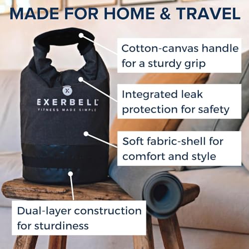 Foldable Adjustable Kettlebell 4-30lbs – Portable Water Sandbag Functional Strength Tool – Soft Floor-Friendly Mobility Gear for Home Gym Travel – Leak-Resistant Load with Internal Scale - color: Black