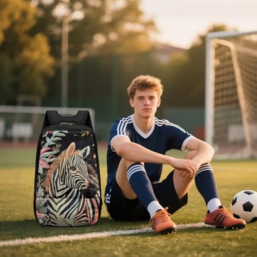Basketball Backpack With Separate Ball Compartment And Shoes Fit Basketball Volleyball Football - color: Zebra