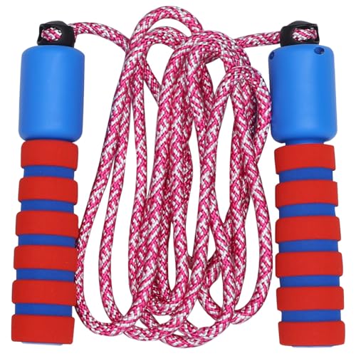 2Pcs Counting Jump Rope, Cotton Skipping Rope with Digital Counter, Interactive Fitness for Workout and Game, Purple-Pink and Red-Blue Pair