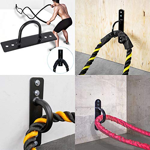 Battle Ropes Anchor, Battle Rope Wall Ceiling Mount Kit Bracket Hook for Suspension Straps Crossfit Gymnastic Rings, Body Weight Strength Training Systems, Yoga Swings Hammocks, Boxing Equipment - color: 1 Black