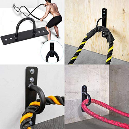 Battle Ropes Anchor, Battle Rope Wall Ceiling Mount Kit Bracket Hook for Suspension Straps Crossfit Gymnastic Rings, Body Weight Strength Training Systems, Yoga Swings Hammocks, Boxing Equipment - color: 1 Black
