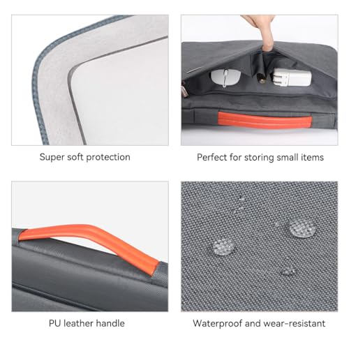 LANDICI 360°Laptop Sleeve Case 14 15 Inch Compatible with MacBook Air 15 M2/M3/M4 2022-2025, MacBook Pro 15, Hp chromebook 14, Waterproof Computer Bag Cover with Handle, Grey - color: Grey, size: 14-15 inch