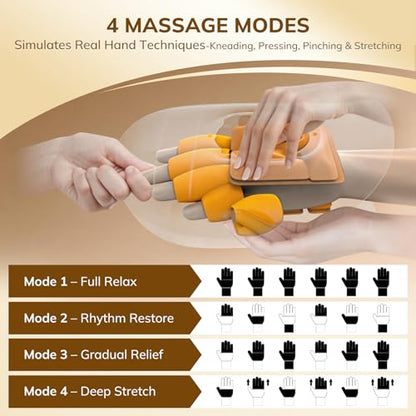 VARIPOWDER Hand Massager with Heat and Compression, Heated Stretching Hand Massager for Arthritis and Carpal Tunnel, Hand Wrist Massager Deep Palm Kneading Gift 4 Modes 5 Intensity