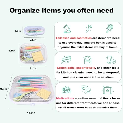 Clear Hard Shell Zipper Case,3PCS Transparent Clear Laser Zipper Pouches,Hard Side Plastic Case Set,Portable Travel Storage Organizer Bins - color: 3pcs-Green-LMS-Laser