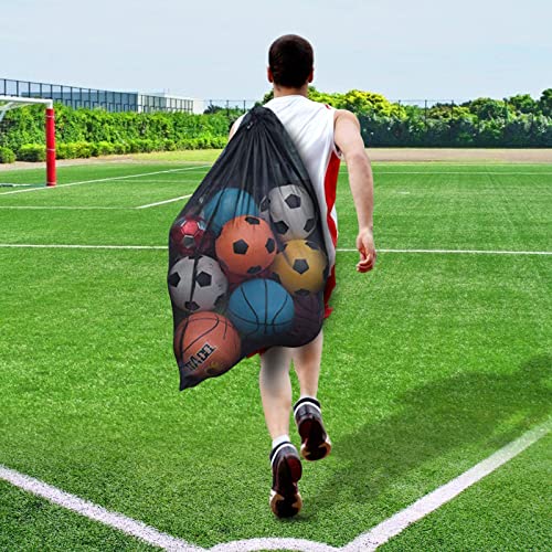 BROTOU Extra Large Sports Ball Bag Mesh, Basketball Bags Team Balls, Adjustable Shoulder Strap, Ball Bags for Holding Soccer, Football, Volleyball, Swimming Gear (30” x 40”) - color: 3PCS