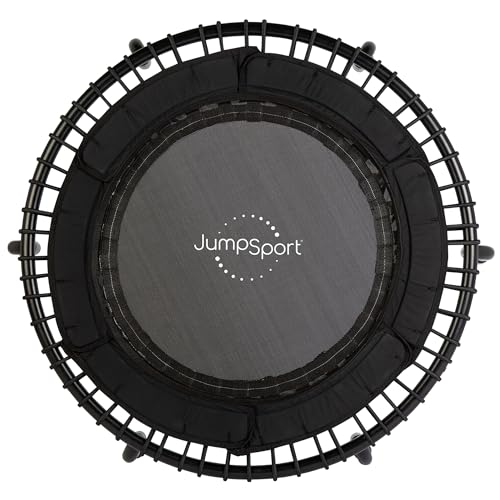 JumpSport 39" Essential Fitness Trampoline | Model 220, 230, 250 | Exercise Trampoline | 30 Low-Impact Bungees Rebounder for Adults - color: Black