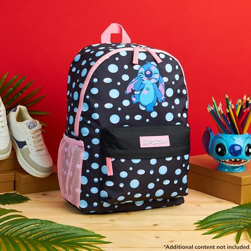 Disney Stitch Backpack for Girls Teens School Bag Kids Book Bag School Supplies Gifts (Black) - color: Black