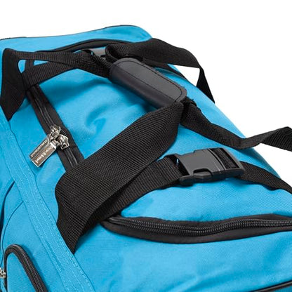 Rockland Rolling Duffel Bag, Black, 22" - color: Turquoise, size: 22"