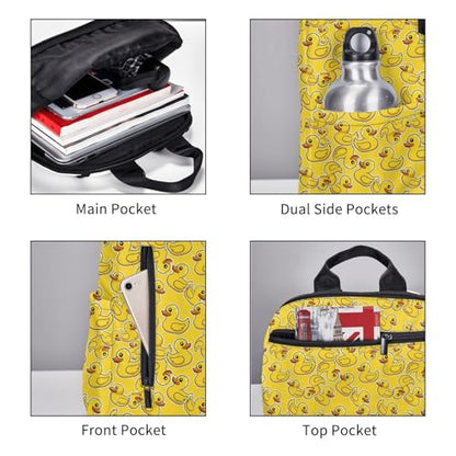 Stylish Daily Shoulder Backpack Cartoon Animal Duck Yellow Rubber Ducks, Practical Multi-scene Daypack for Road Trip Picnic Walking Men Women - color: Picture (221)