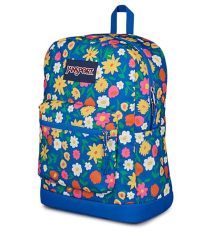 JanSport Cross Town Plus Backpack - Large Main Compartment, Side Water Bottle Pocket, 15-Inch Padded Laptop Sleeve - Flower Market - color: Flower Market