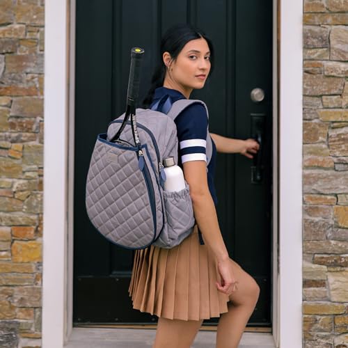 Ame & Lulu Game On Tennis Backpack - Contains Padded & Adjustable Straps - Two Exterior Water Bottle Pockets - color: Windsor