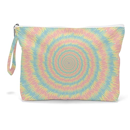 Fokongna Wet Dry Bag for Swimsuit, Travel, Beach, Diaper, Toiletry - Waterproof Large Makeup Pouch With Zipper - Women Girls Sister Friends Gifts - Starfish Sea Beach Rainbow Decor - color: Visual impact rainbow