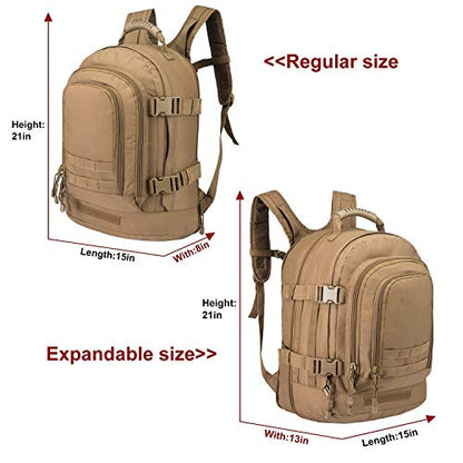 Greencity Laptop Backpacks Tactical 3 Day Expandable Bug Out Bag Classic Case Travel Hiking，Coyote - color: Coyote, size: Not with Belt