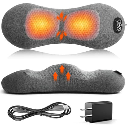 3 in 1 Lower Back Massager, Triple Fusion Back Massager with Heat, Vibration and Stretch, Lumbar Support Pillow with Ergonomic Memory Foam for Bed and Chair (Black) - color: Black