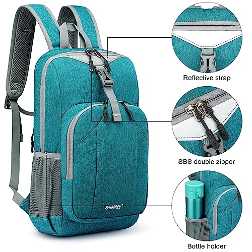 G4Free Mini 10L Hiking Daypack Small Hiking Backpack Cycling Compact Shoulder Backpack Outdoor for Men Women - color: Blue - Peacock Blue