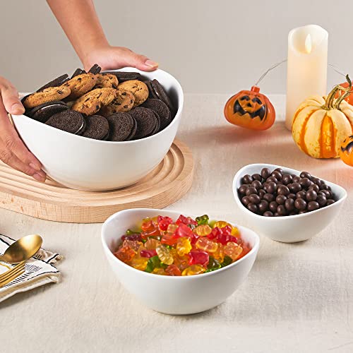 LYEOBOH 3 Tier Serving Bowls Set with Collapsible Thicker Metal Stand, Oval Serving Dishes for Entertaining Tiered Serving Stand for Fruit, Dessert, Candy, Chip and Dip (Black) - color: Black, style: Oval bowls