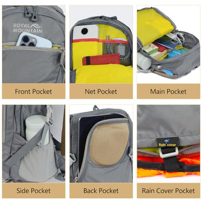 Small Hiking Backpack 20L Lightweight Waterproof Travel Camping Daypack - color: Gray