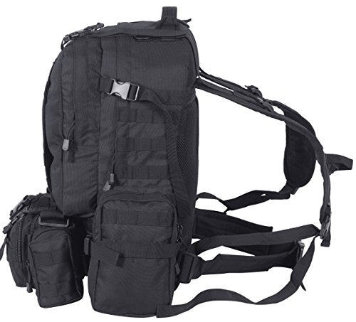 Seibertron 3 Day Tactical Backpack Waterproof Molle Bag/Rucksacks Black - color: 3 Day Black