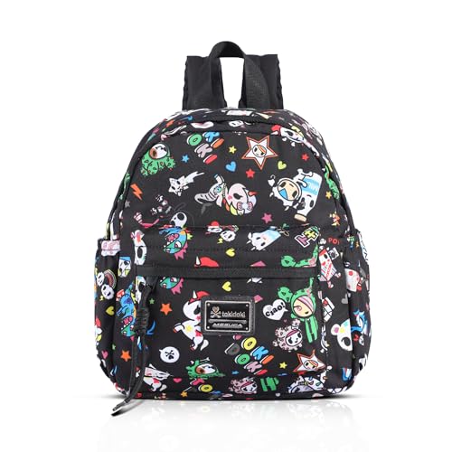 tokidoki Mini Backpack for Women, Cute Small Daypack with Unicorno Cartoon, Lightweight Backpack Purse for Work Shopping Casual - color: Black Unicorno-mini