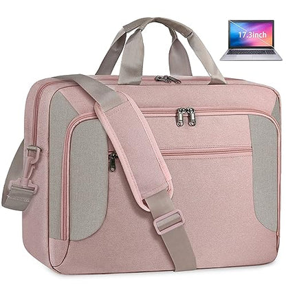 Laptop Bag 17.3 Inch Work Briefcase Laptop Case Computer Messenger Bag - color: Pink, size: 17 inch