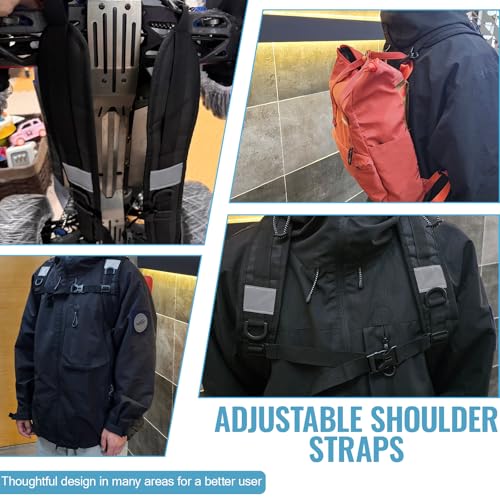 PAASTAl Backpack Straps,Relacement Adjustable Padded Shoulder Straps for Bag, with Metal/Plastic Clips. - color: Black Alloy
