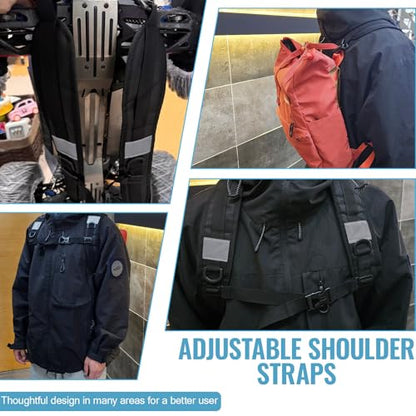 PAASTAl Backpack Straps,Relacement Adjustable Padded Shoulder Straps for Bag, with Metal/Plastic Clips. - color: Black Alloy