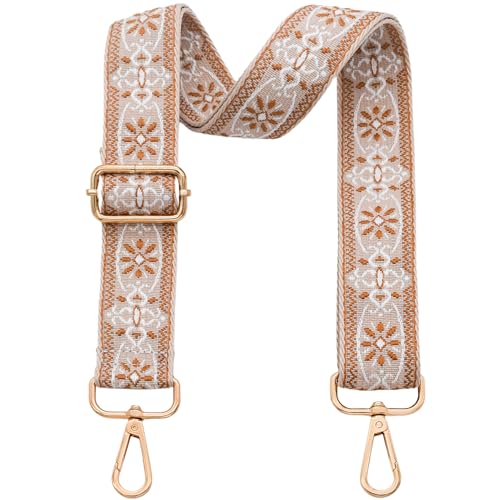 Replacement Purse Strap Shoulder Strap Adjustable Crossbody Strap for Women Crossbody Wide Shoulder Bag - color: Camel Star-gold Metal
