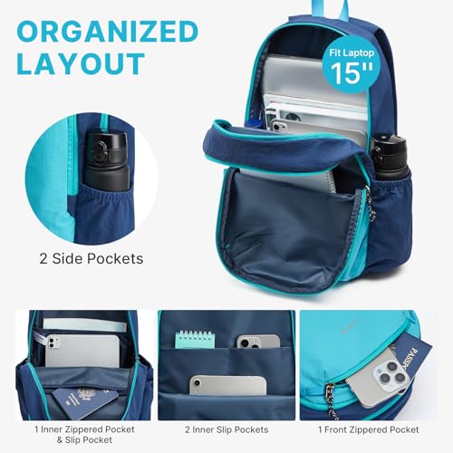 G4Free 15L Hiking Backpack Lightweight Small Daypack for Women Men - color: Blue
