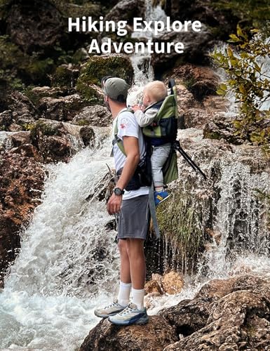 besrey Baby Backpack Carrier, Toddler Hiking Backpack with Safety 3-Height Seat, Adjustable Straps&Waist Belt, Foldable Frame Lightweight Large Capacity Child Carrier for Hiking (Army Green) - color: Army Green